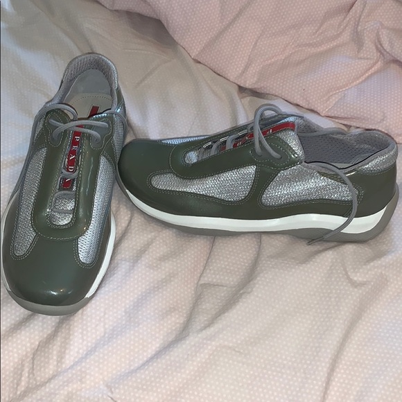 america's cup patent leather and nylon sneakers